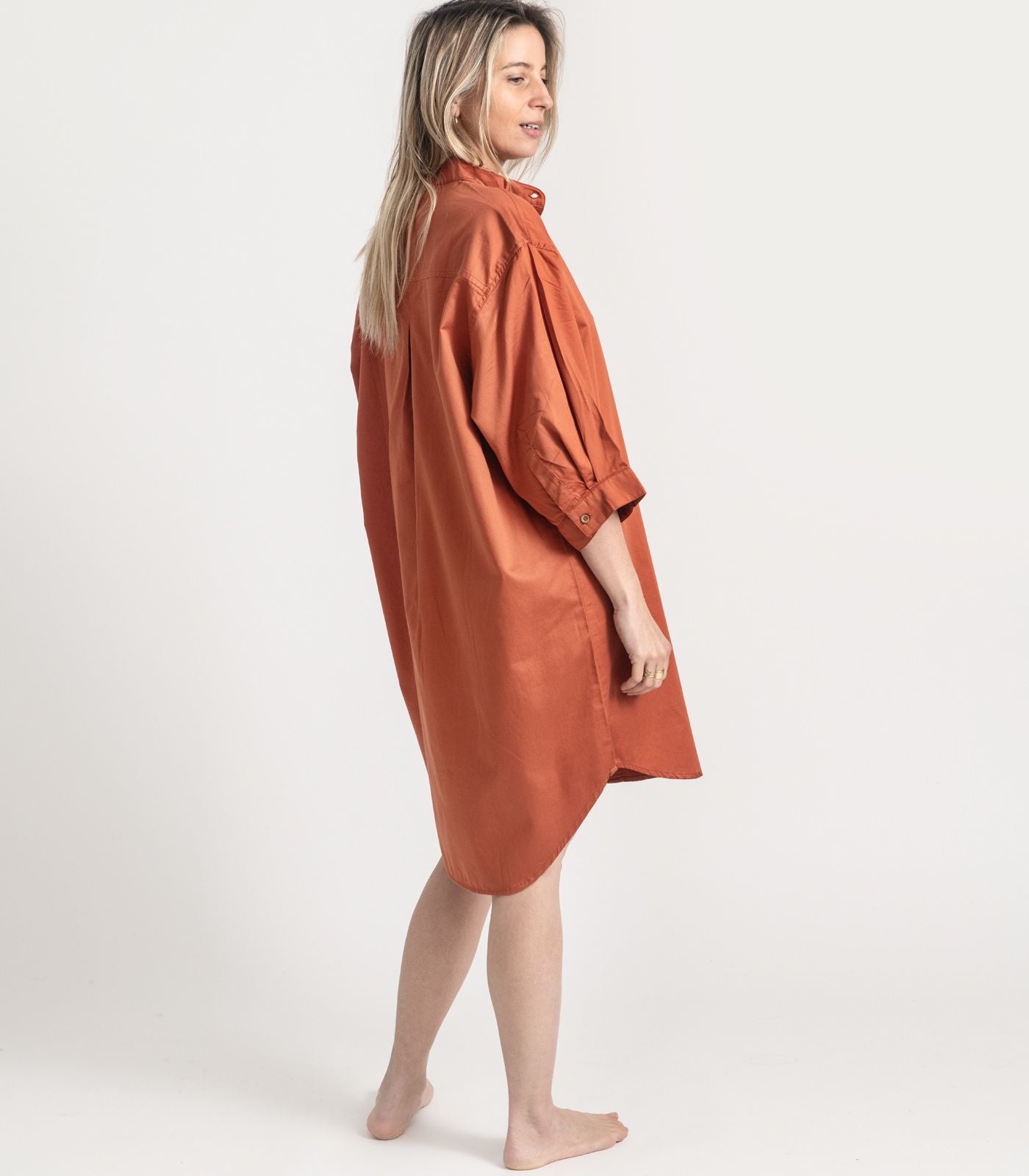 Bhumi Organic Cotton - Sateen Night Shirt - Rust