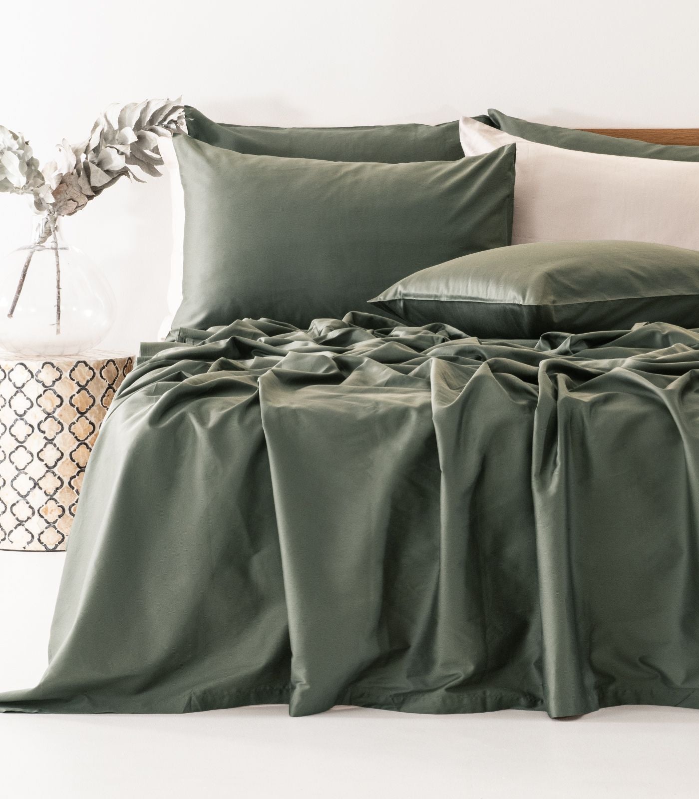 Bhumi Organic Cotton - Sateen Sheet Set - Eucalyptus