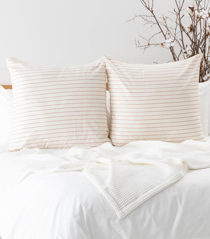 Bhumi Organic Cotton - European - Sateen Pillow Cases (pair) - Printed - Still Lines