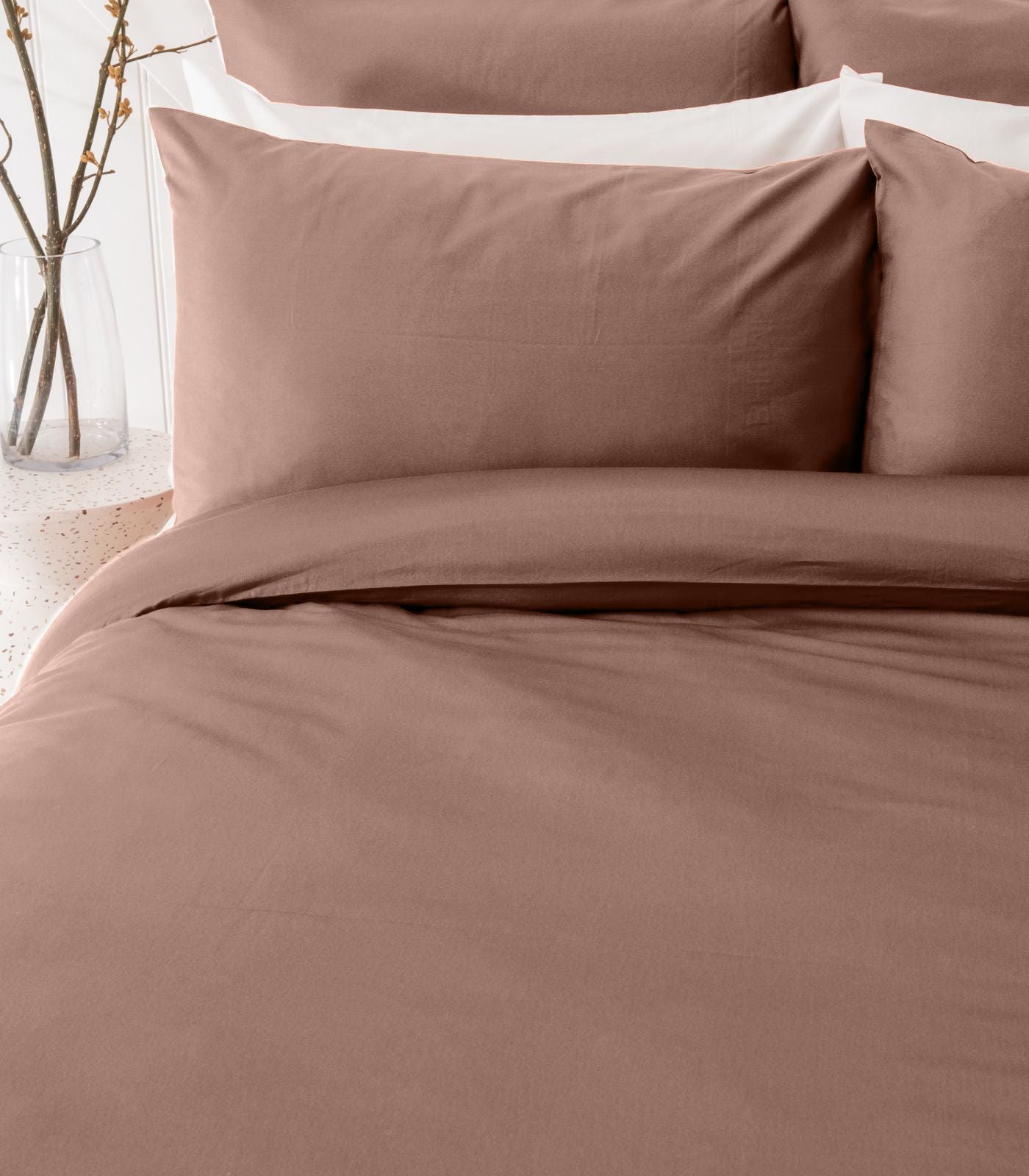 Bhumi Organic Cotton - Sateen Plain Quilt Cover - Dusty Rose