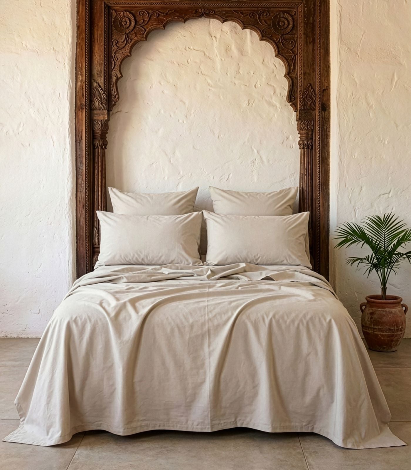 Bhumi Organic Cotton - Sateen Sheet Set - Light Grey