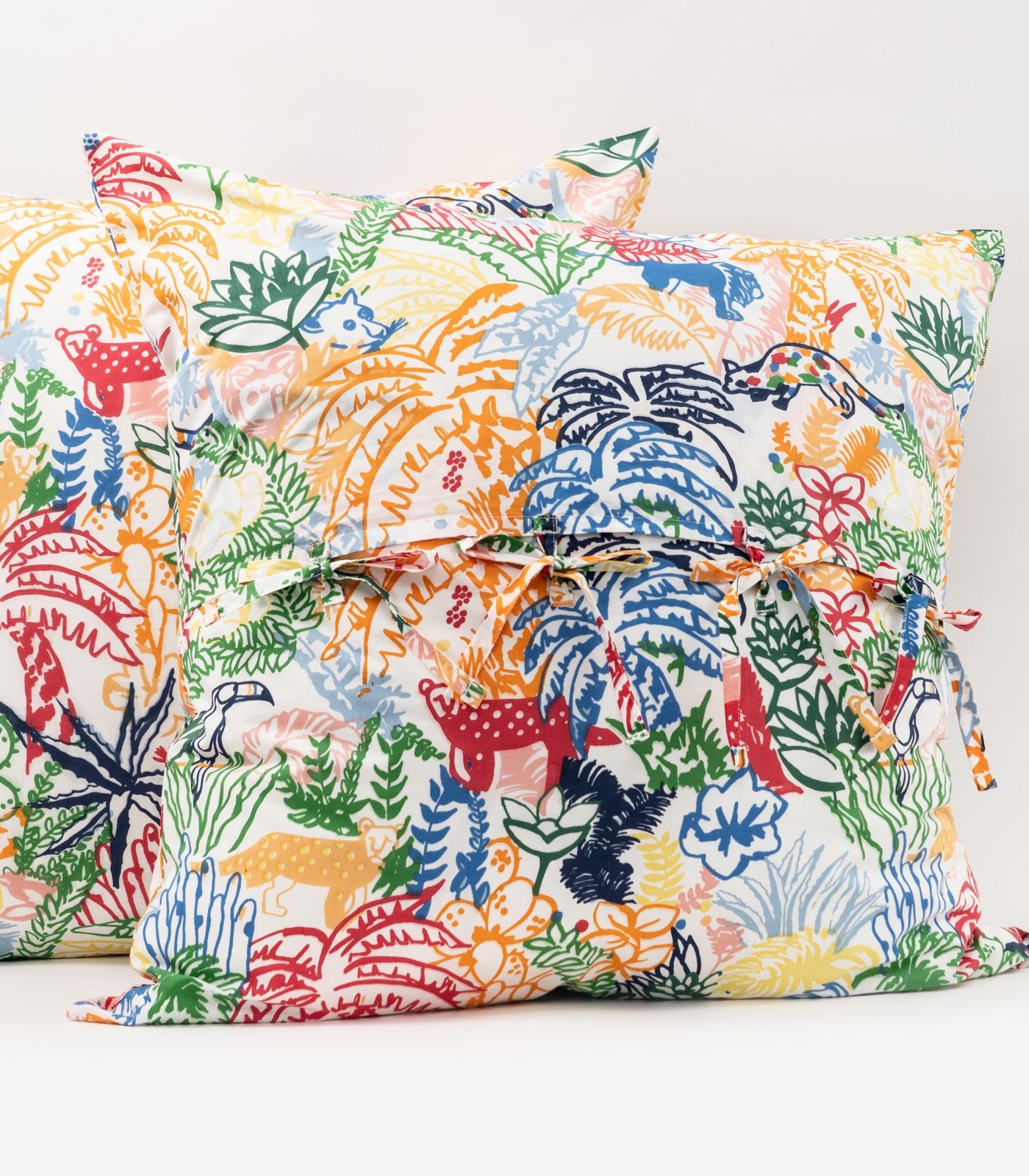 Bhumi Organic Cotton - European - Percale Pillow Cases (pair) - Printed - In The Jungle