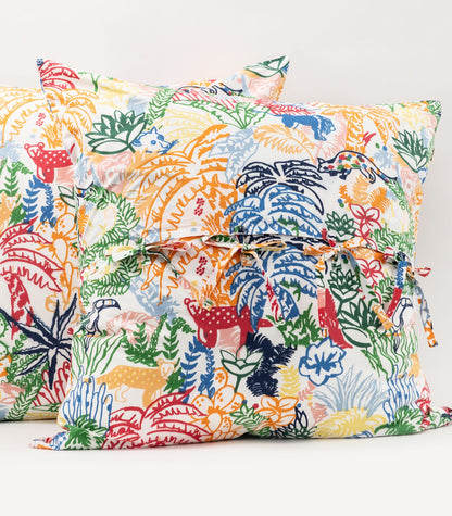 Bhumi Organic Cotton - European - Percale Pillow Cases (pair) - Printed - In The Jungle