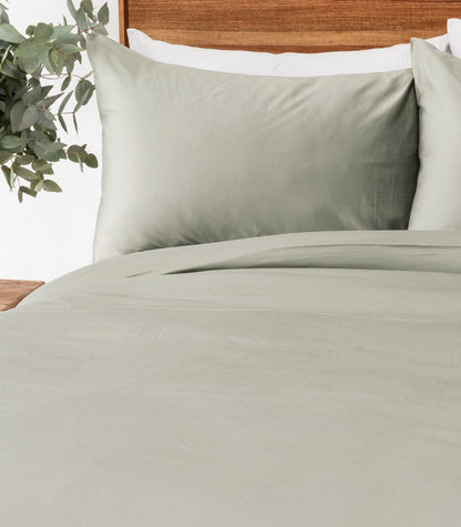 Bhumi Organic Cotton - Sateen Plain Quilt Cover - Lily