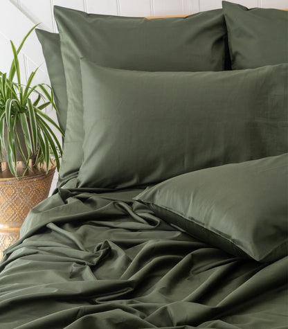 Bhumi Organic Cotton - Sateen Sheet Set - Bronze Green