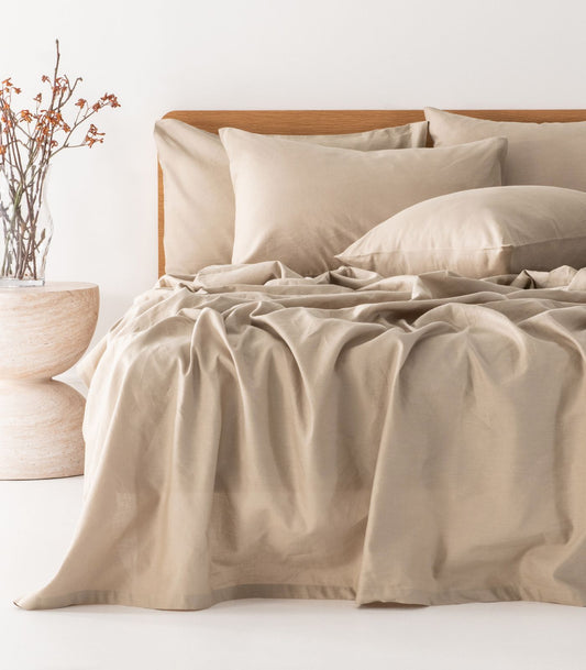 Bhumi Organic Cotton - Linen Sheet Set - Natural