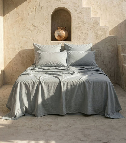 Bhumi Organic Cotton - Flat - Percale Sheet - Sky Blue