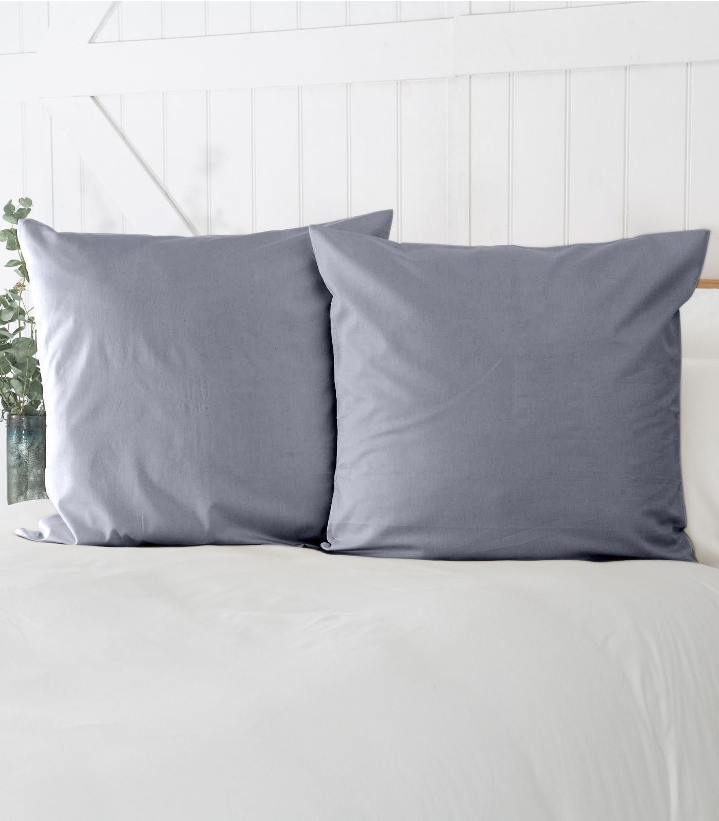 Bhumi Organic Cotton - Sateen Pillow Cases (pair) - European - Metallic Blue