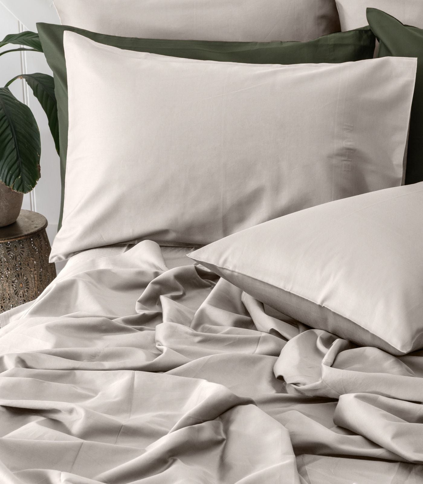 Bhumi Organic Cotton - Sateen Sheet Set - Stone