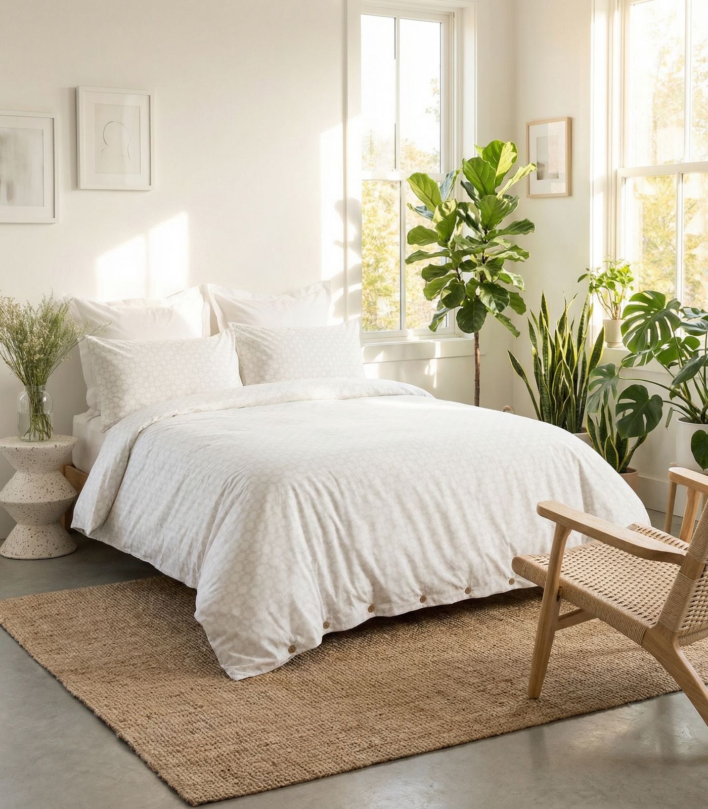 Percale Quilt Cover Set - Limited Edition - Small Dot Grey