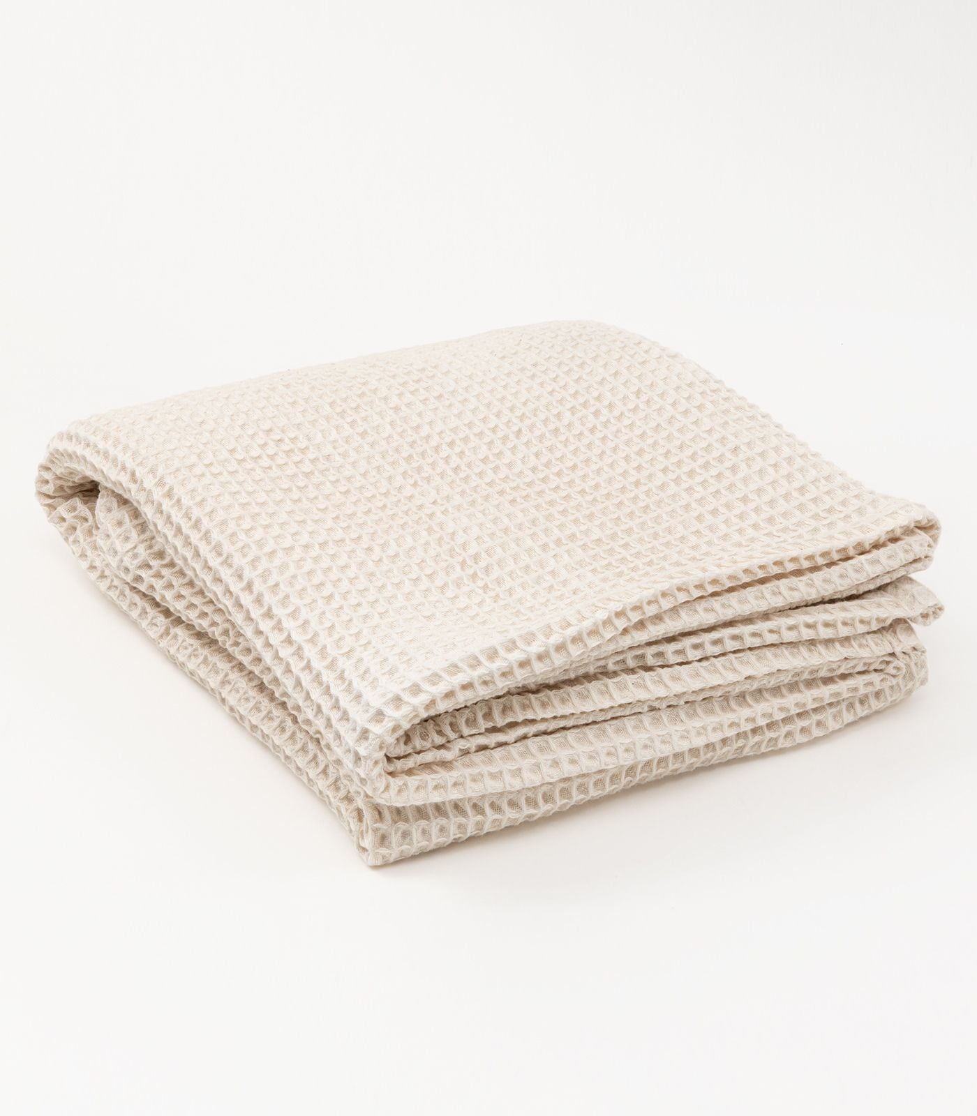 Bhumi Organic Cotton - Waffle Blanket - Sky Blue - Natural