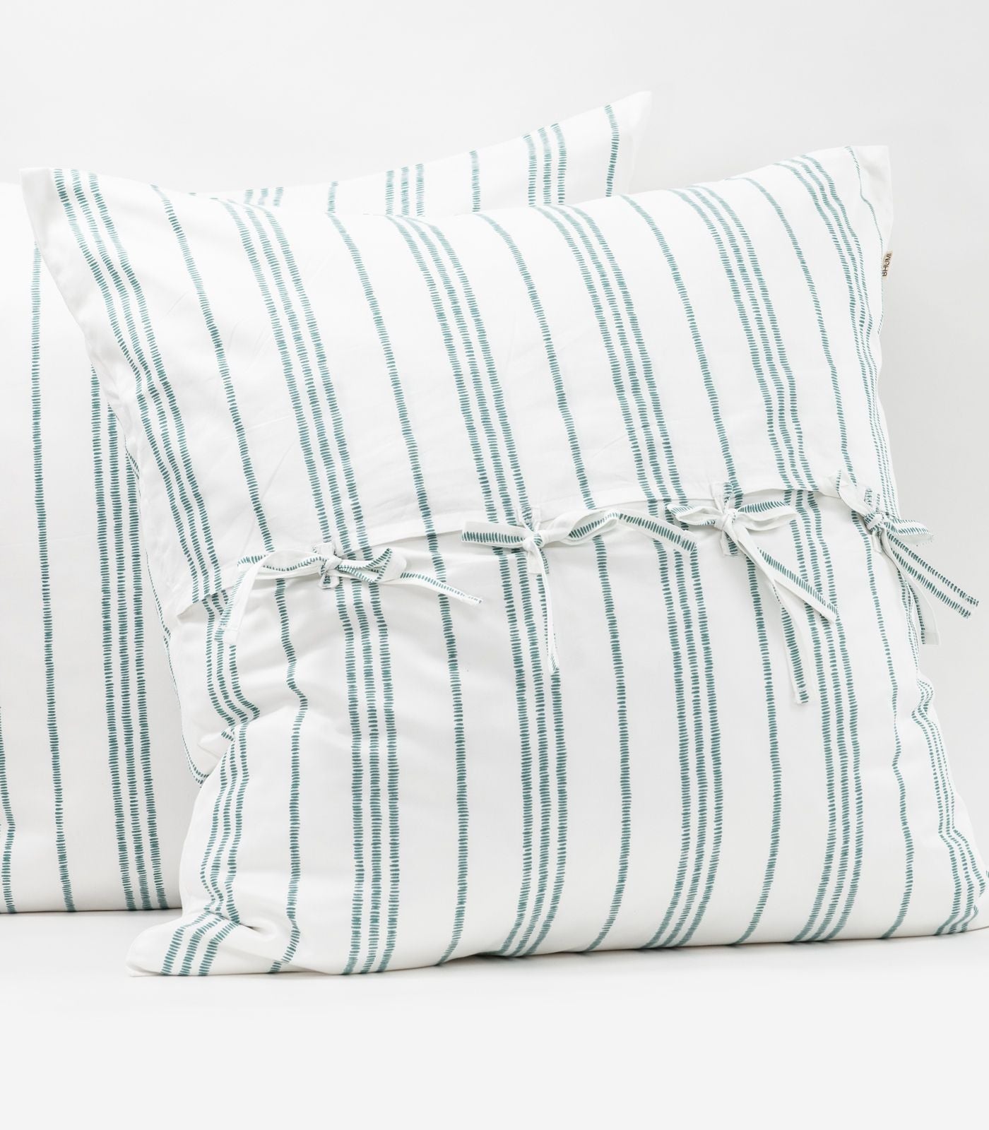 Bhumi Organic Cotton - European - Sateen Pillow Cases (pair) - Printed - Step Stitch