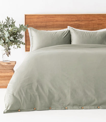 Bhumi Organic Cotton - Sateen Plain Quilt Cover - Lily