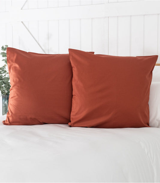 Bhumi Organic Cotton - Sateen Pillow Cases (pair) - European - Rust