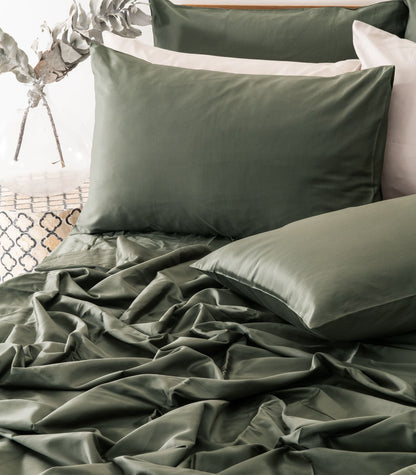 Bhumi Organic Cotton - Sateen Sheet Set - Eucalyptus