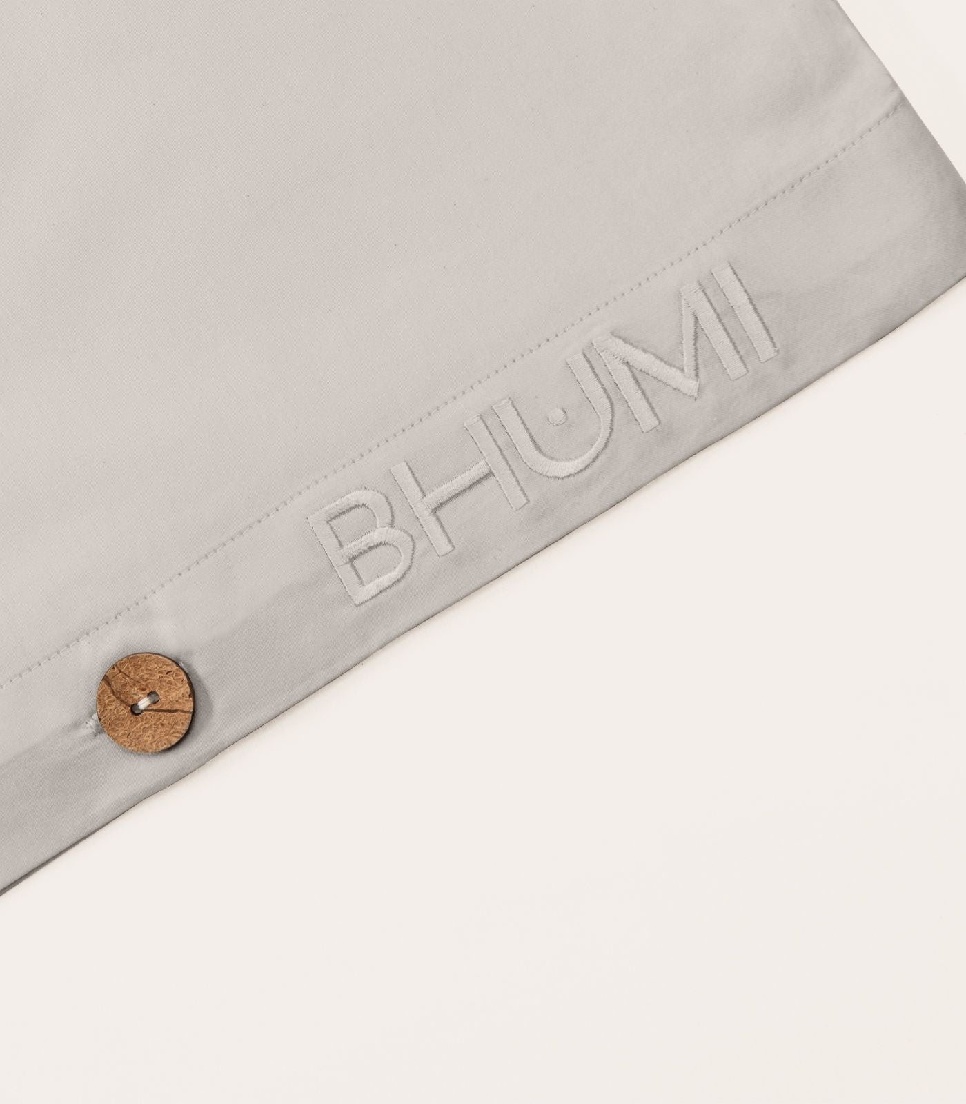 Bhumi Organic Cotton - Sateen Plain Quilt Cover - Stone
