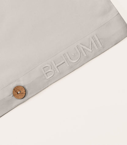Bhumi Organic Cotton - Sateen Plain Quilt Cover - Stone