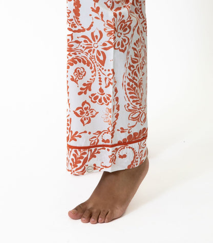 Bhumi Organic Cotton - Sateen Long PJ Set - Floral - Saffron