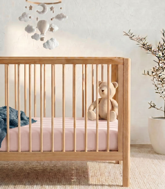 Bhumi Organic Cotton - Fitted Cot Sheet - Rosewater