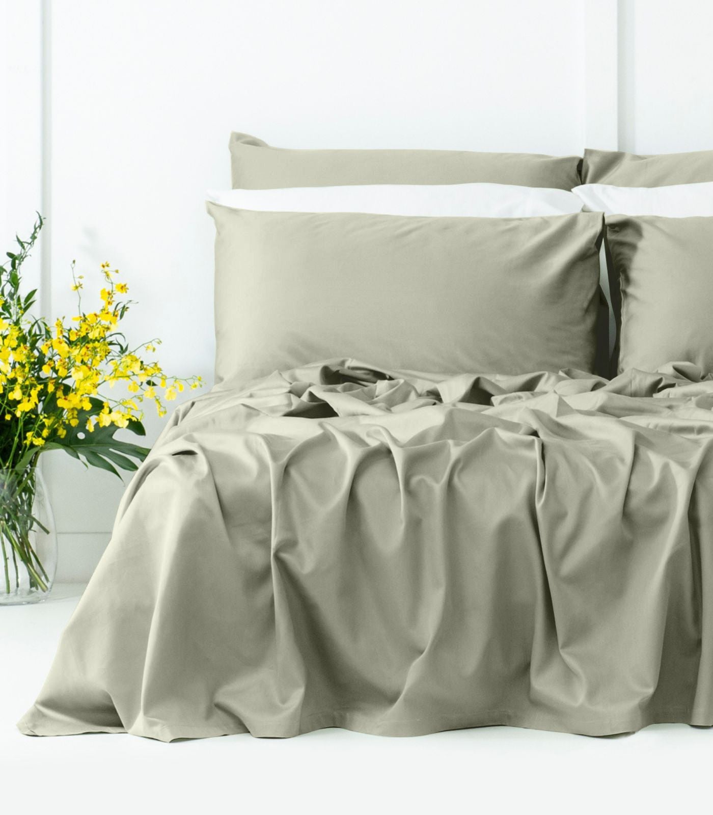 Bhumi Organic Cotton - Sateen Plain Quilt Cover - Lily