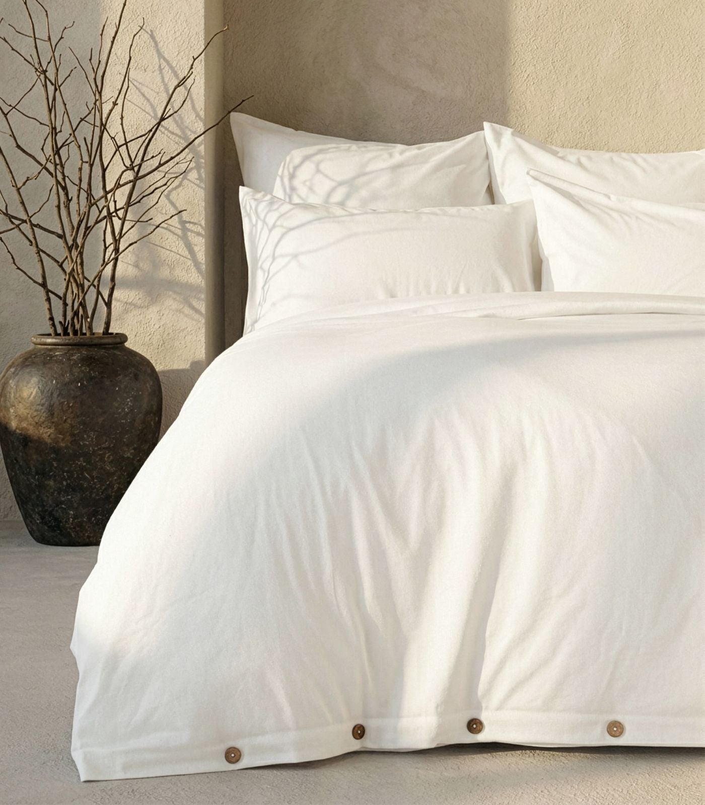 Bhumi Organic Cotton - Sateen Plain Quilt Cover - White