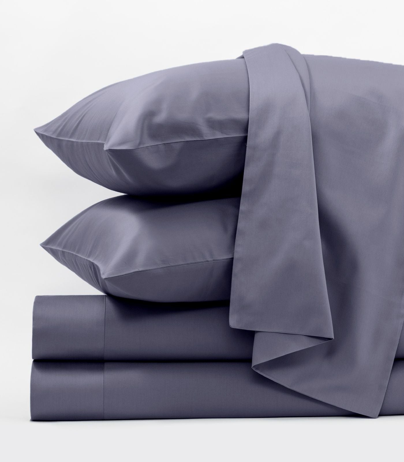 Bhumi Organic Cotton - Percale Sheet Set - Metallic Blue