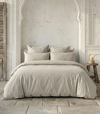 Percale Quilt Set - Light Grey