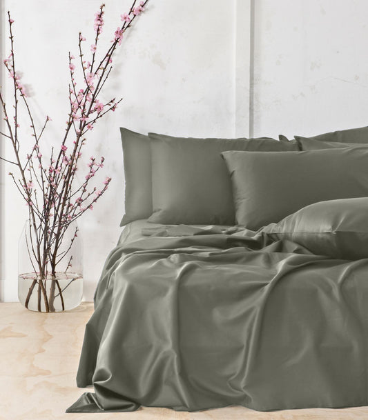 Bhumi Organic Cotton - Sateen Sheet Set - Eucalyptus