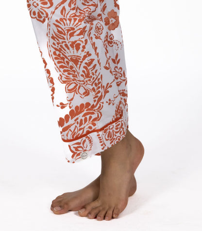 Bhumi Organic Cotton - Sateen Short Sleeve PJ Set - Floral - Saffron