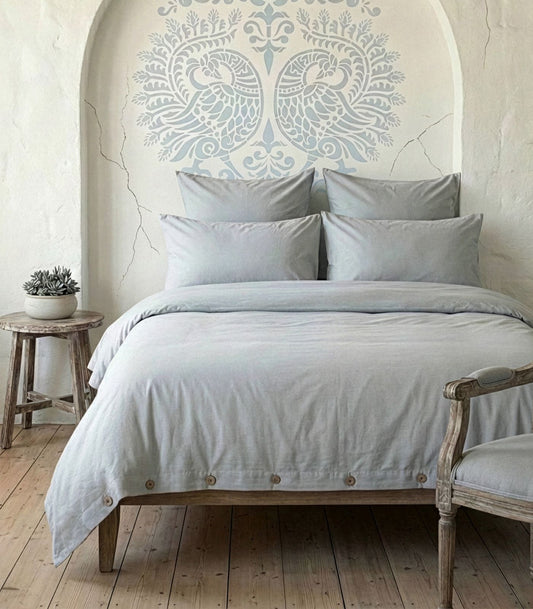 Percale Quilt Set - Sky Blue