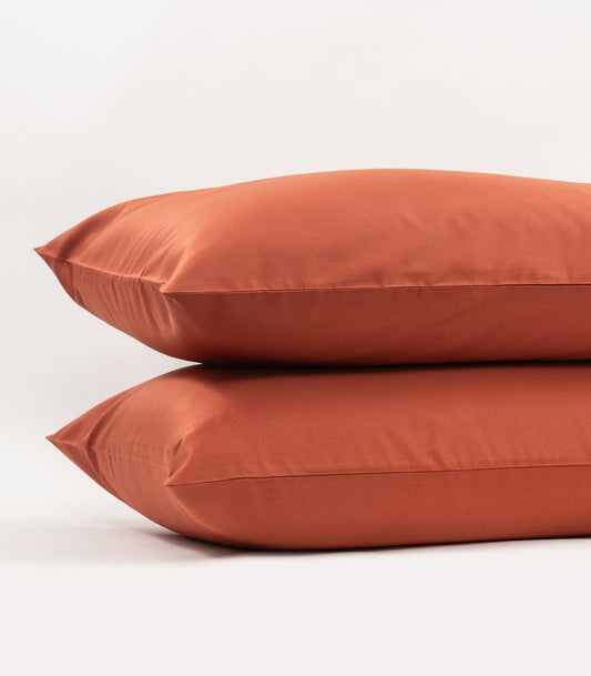 Bhumi Organic Cotton - Sateen Pillow Cases (Pair) - Rust