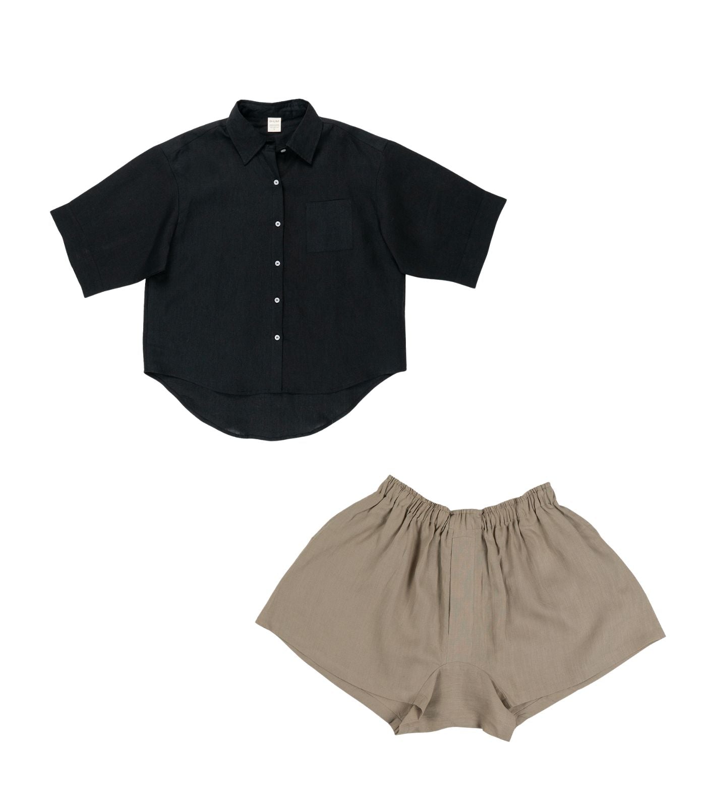 Organic Linen Boxy Lounge Shorts & Lounge Shirt