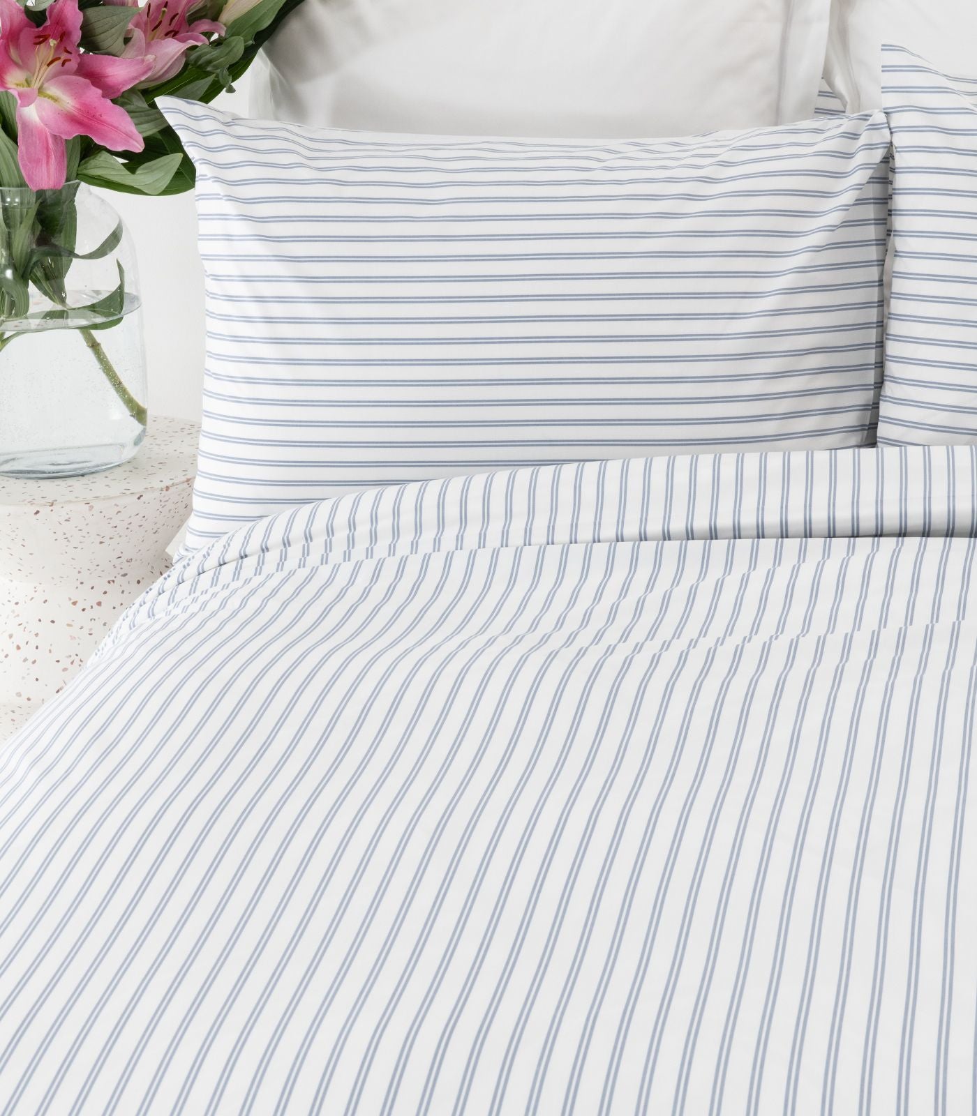 Percale Quilt Cover Set - Limited Edition - Tandem Stripe Blue