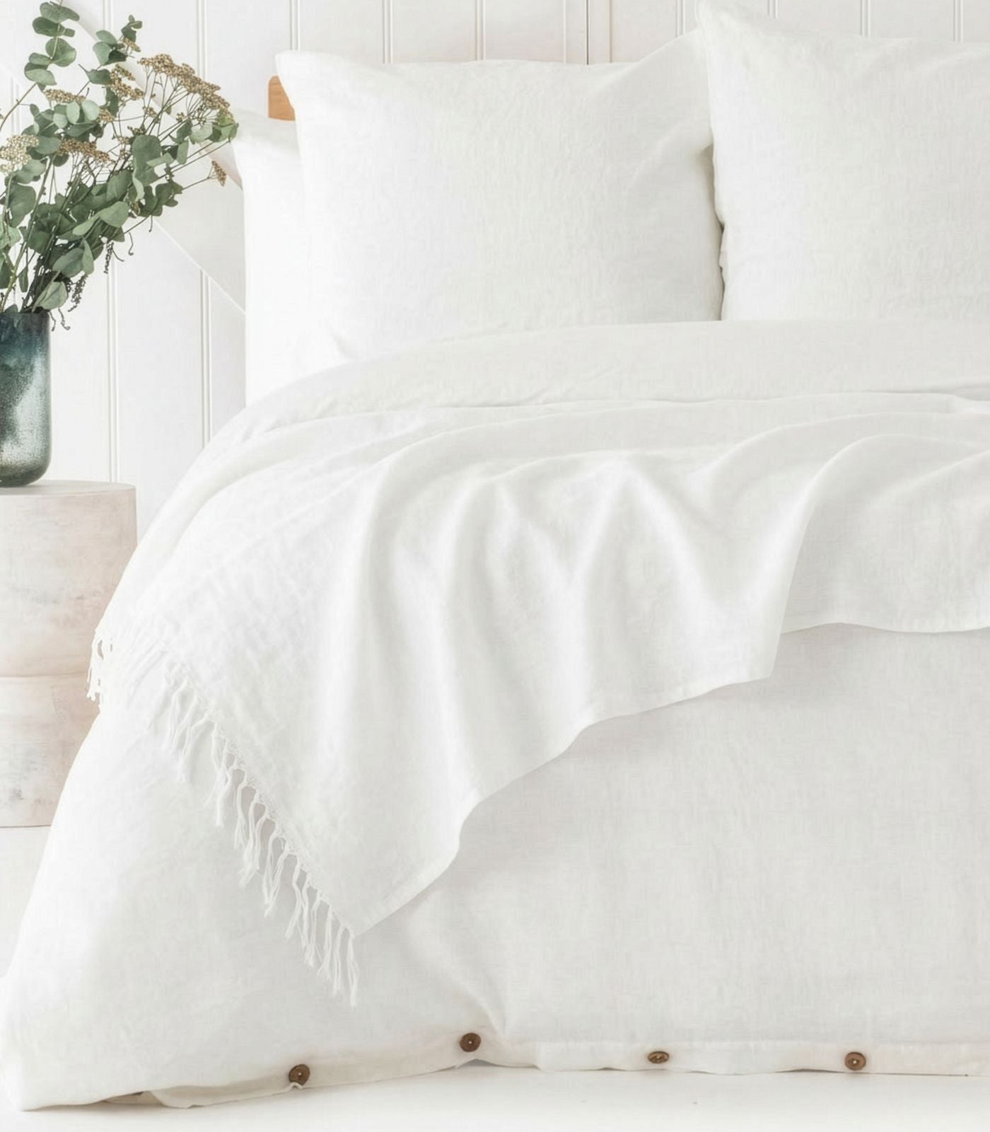 Linen Throw - White