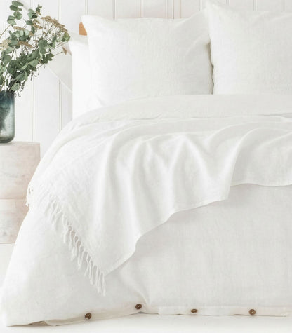 Linen Throw - White