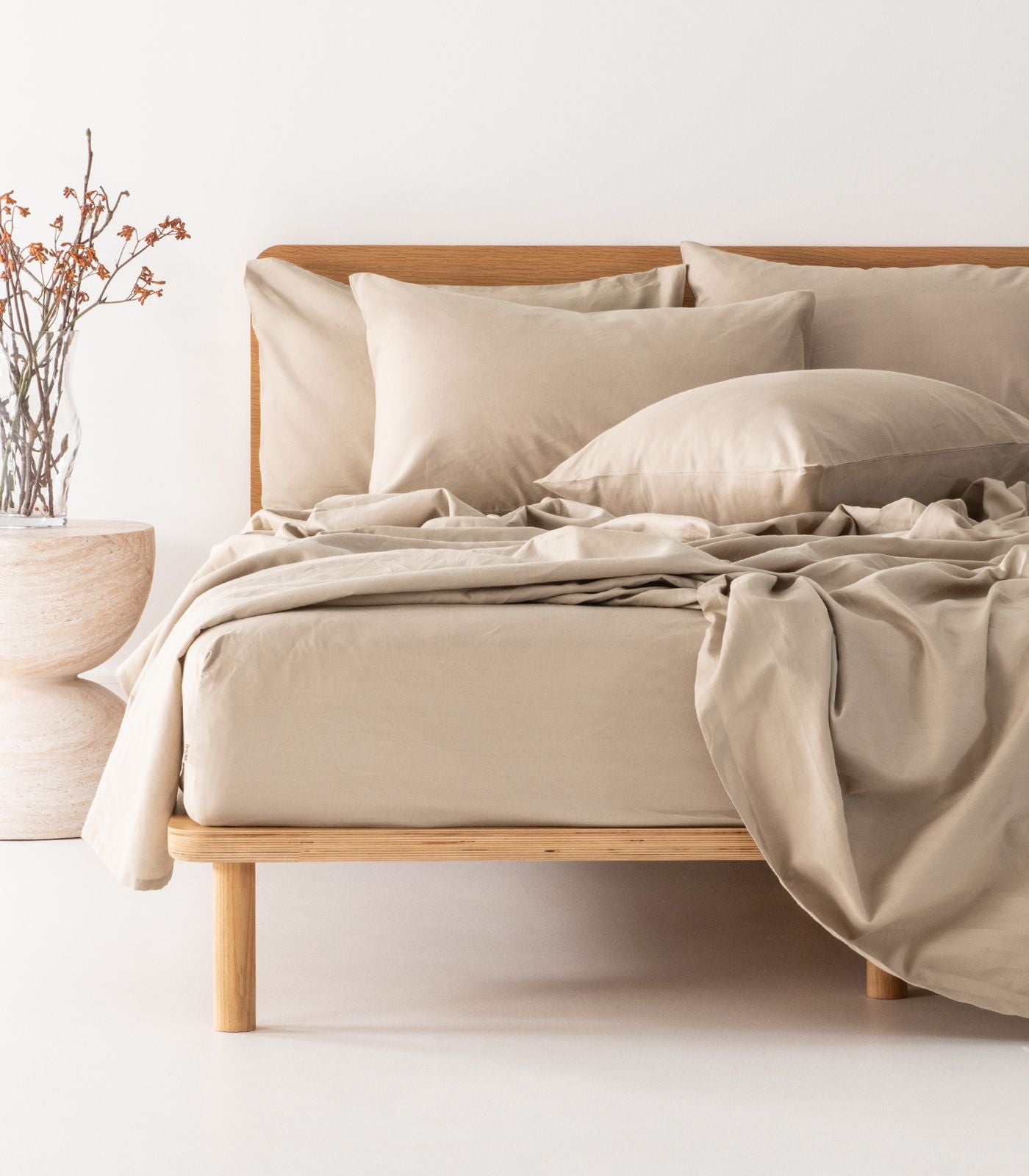 Bhumi Organic Cotton - Linen Sheet Set - Natural