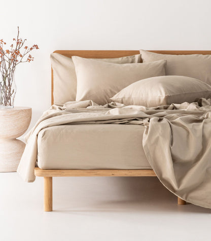 Bhumi Organic Cotton - Linen Sheet Set - Natural