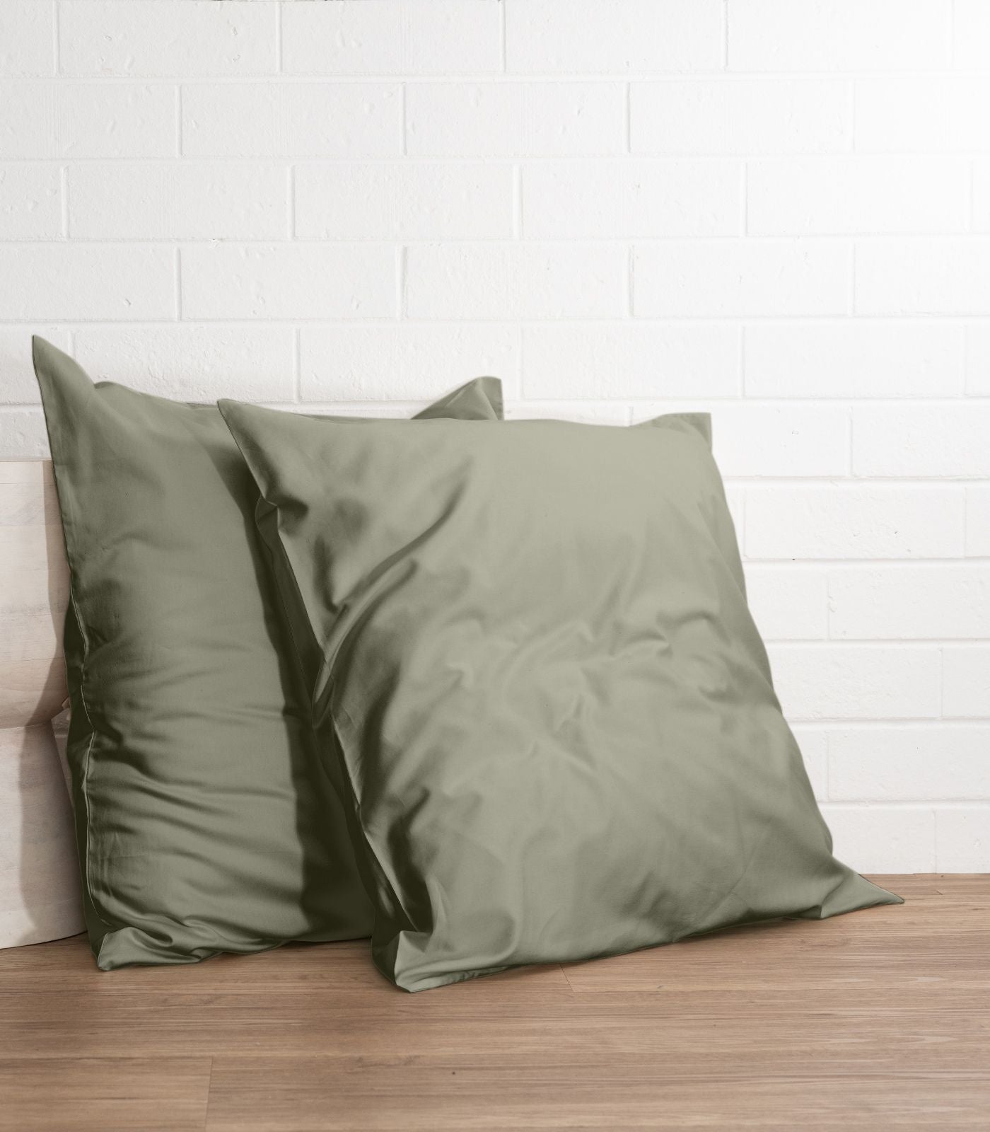 Bhumi Organic Cotton - Sateen Pillow Cases (pair) - European - Eucalyptus