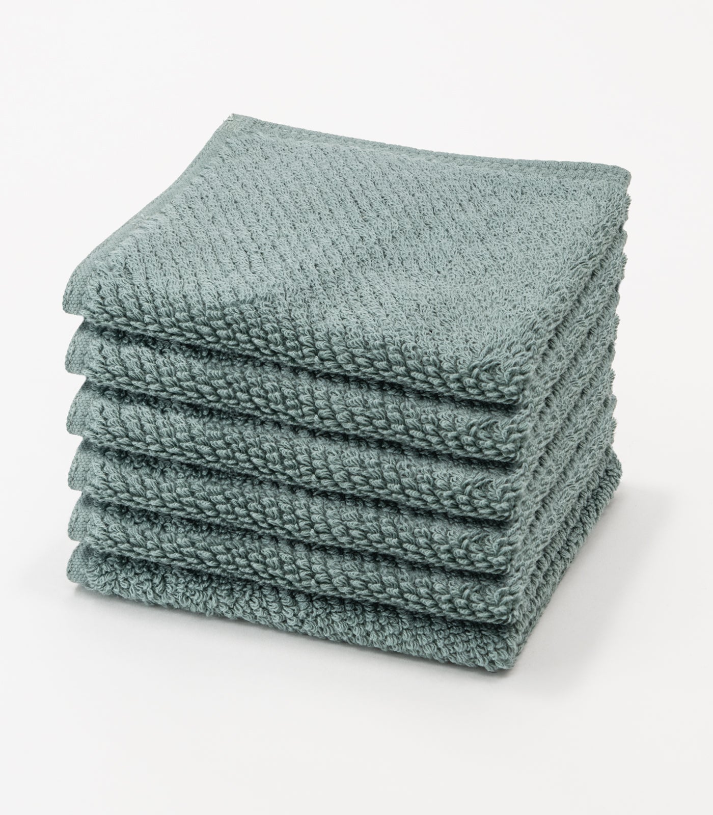Bhumi Organic Cotton - Gentle On The Skin Twill Wash Cloth (6 Pack) - Aqua