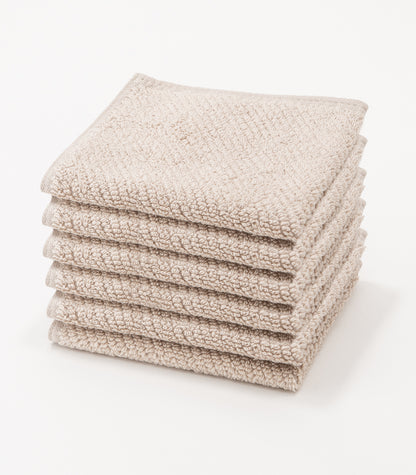 Bhumi Organic Cotton - Gentle On The Skin Twill Wash Cloth (6 Pack) - Dune