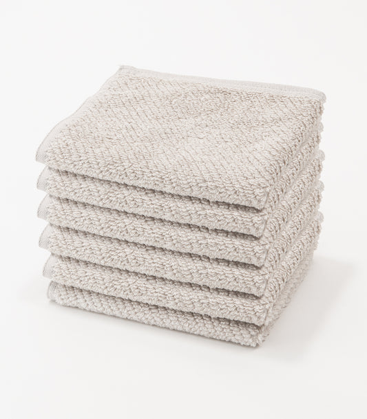 Bhumi Organic Cotton - Gentle On The Skin Twill Wash Cloth (6 Pack) - Fog