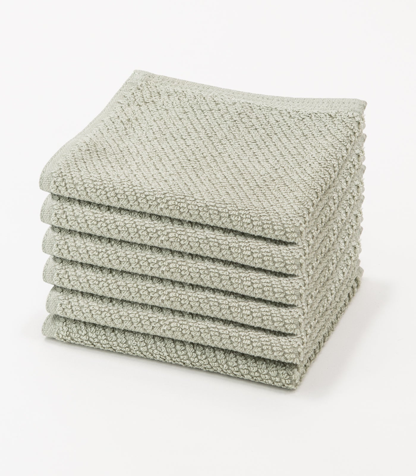 Bhumi Organic Cotton - Gentle On The Skin Twill Wash Cloth (6 Pack) - Jade
