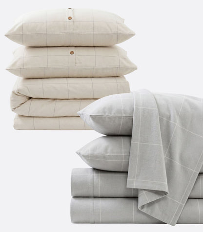 Organic Cotton Flannelette Essentials Bundle - Windowpane