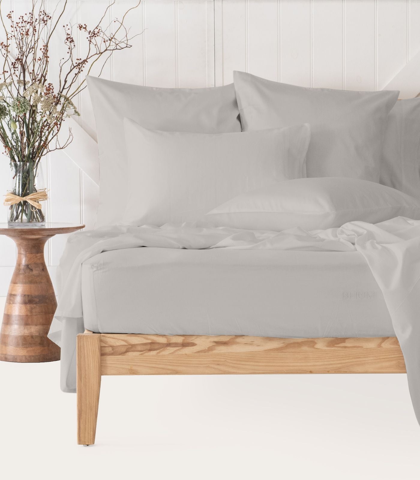Bhumi Organic Cotton - Sateen Sheet Set - Stone