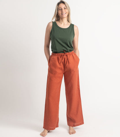 Bhumi Organic Cotton - Linen Pant - Rust 