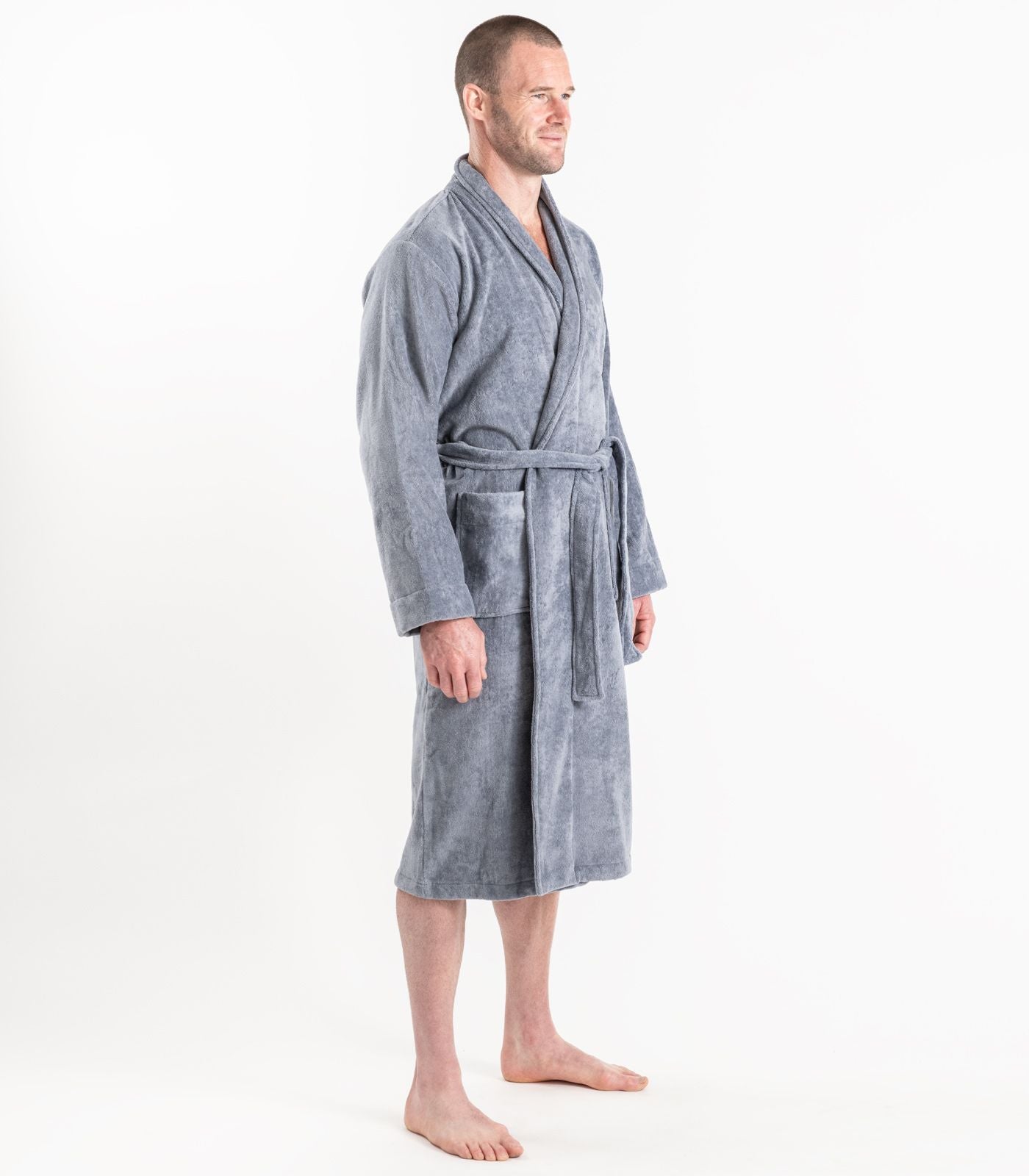 Bhumi Organic Cotton - Spa Robe - Granite Blue