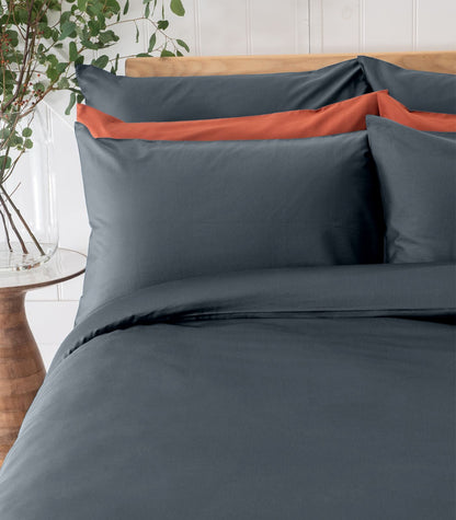 Bhumi Organic Cotton - Sateen Plain Quilt Cover - Orion Blue