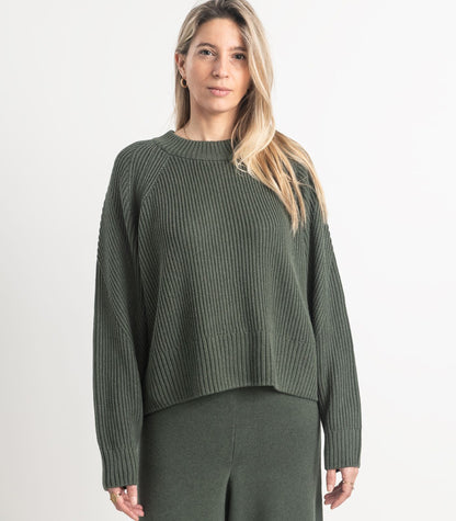 Bhumi Organic Cotton - Rib Knit Jumper - Olive