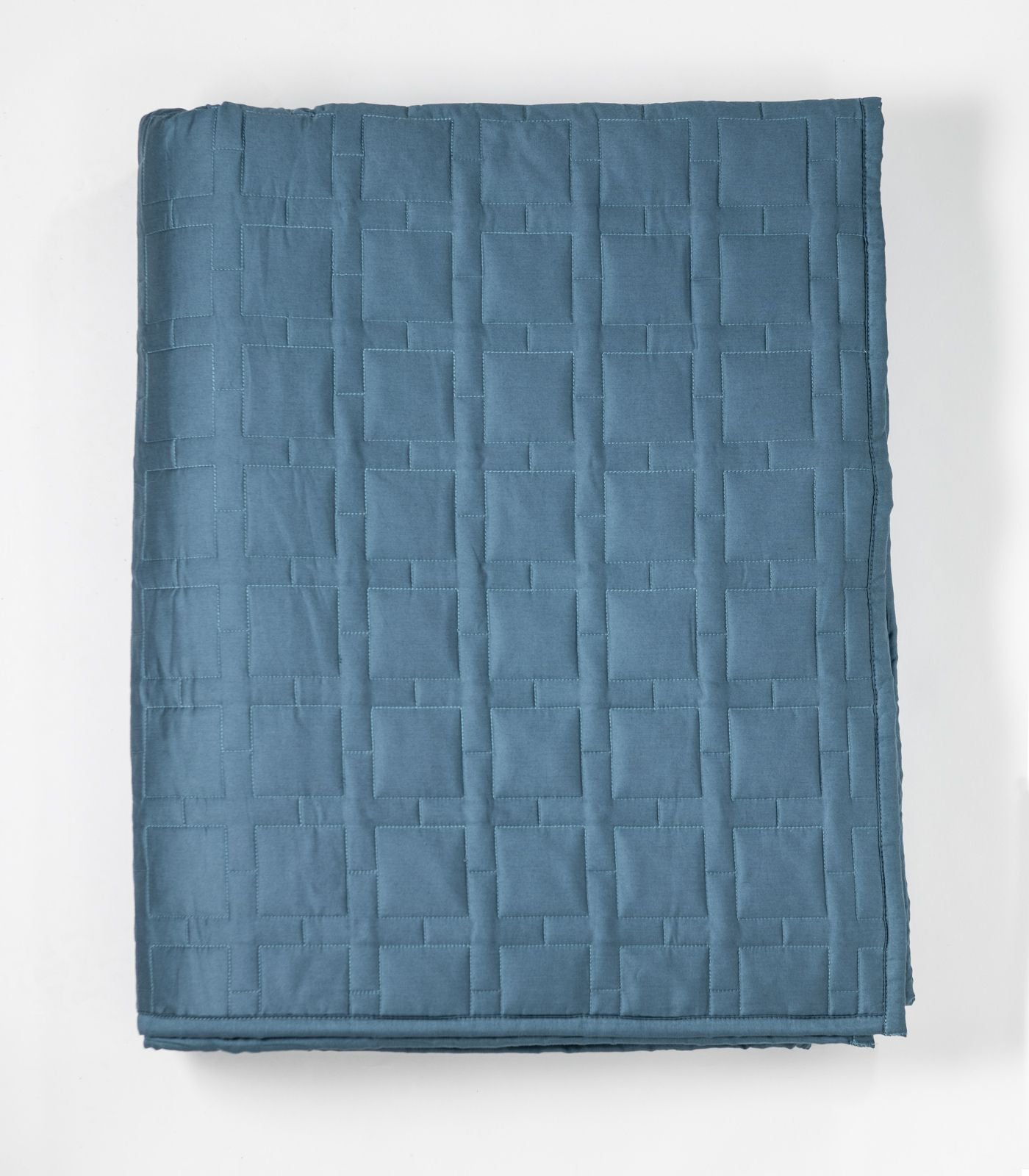 Bhumi Organic Cotton - Pet Quilted Blanket - Lattice Design - Indian Teal