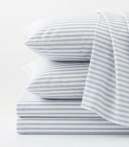 Percale Sheet Set - Limited Edition - Tandem Stripe Blue